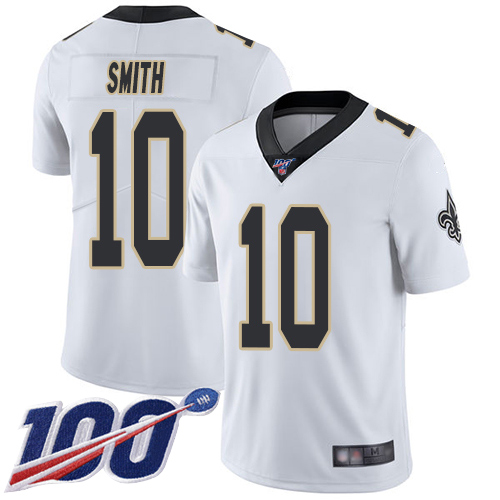 Men New Orleans Saints Limited White Tre Quan Smith Road Jersey NFL Football 10 100th Season Vapor Untouchable Jersey